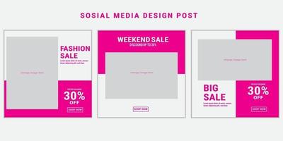 Editable Social Media Templates Design Posts Collection vector
