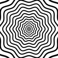 Black and White Abstract Psychedelic Art Background. vector