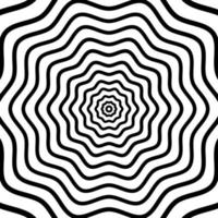 Black and White Abstract Psychedelic Art Background. vector