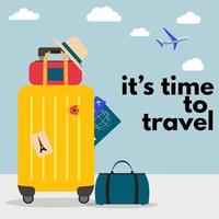 Time to travel background for ads, social network post. vector