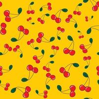 Cherry cute seamless pattern background for kids textile. vector