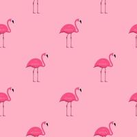 Pink Flamingo Seamless Pattern Background. Vector Illustration