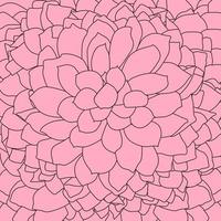 Abstract pattern hand drawn dahlia flower. Vector illustration