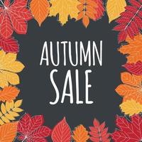 Autumn Sale Background Template with leaves. Special offer vector