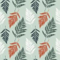 Fern leaf seamless pattern background. Vector Illustration