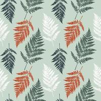 Fern leaf seamless pattern background. Vector Illustration