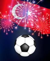 Turquía de fondo del juego de fútbol con la bandera. campeonato. vector