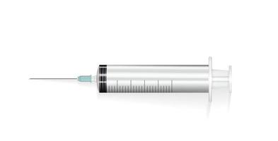 Naturalistic Syringe with Needle for Injection, Vaccines, Medicine vector