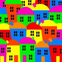 Colorful Little Village Neighborhood Community vector