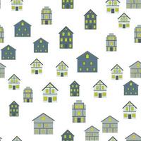 Little Town Seamless Pattern Background. Vector Illustration