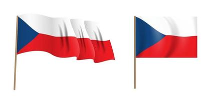 colorido naturalista ondeando la bandera de la república checa. ilustración vectorial vector