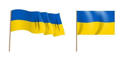 colorful naturalistic waving flag of Ukraine. Vector Illustration