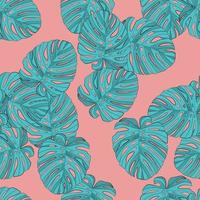 Palm Leaves Seamless Pattern Background. Vector Illustration