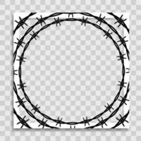 Empty Photo Frame Template with barbed wire vector