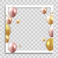 Empty Photo Frame with Party Holliday Balloons vector