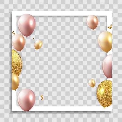 Empty Photo Frame with Party Holliday Balloons