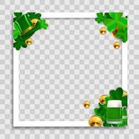 Empty Photo Frame Template St.Patrick  Day vector