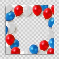 Empty Photo Frame with Party Holliday Balloons Template vector