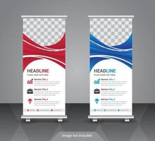 Creative roll up banner design template vector