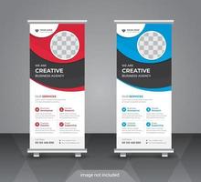 Abstract business standee roll up banner design vector