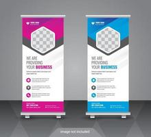 Creative roll up banner design template vector