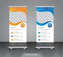 Abstract business standee roll up banner design vector