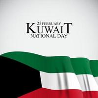 25 February  Kuwait national day background Template design for card vector