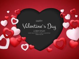 Happy Valentines Day Card with Heart. vector