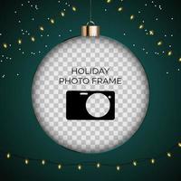 Holiday Photo Frame Template. Merry Christmas vector