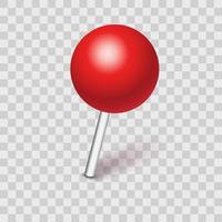 Plastic pushpin pin with shadow isolated vector