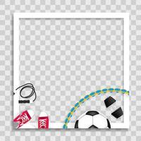 Empty Photo Frame Template with Sport Items vector