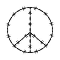símbolo de conclusión de signo pacífico, signo. alambre de espino vector