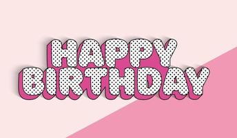 Texto de banner de feliz cumpleaños para tarjeta de invitación de nacimiento de niña. vector