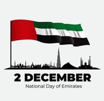 National Day of Emirates 2 December Holiday Background. vector