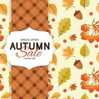 Autumn Background Template with leaves. Special offer. Limited Time vector