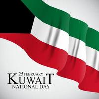 25 February Kuwait national day  background Template design for card vector