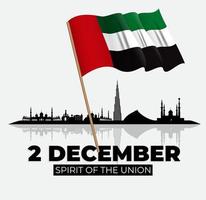 Fondo de vacaciones del día nacional de los emiratos 2 de diciembre. vector