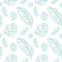 Silhouette of Palm Trees on White Background. Seamless pattern vector