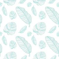 Silhouette of Palm Trees on White Background. Seamless pattern vector