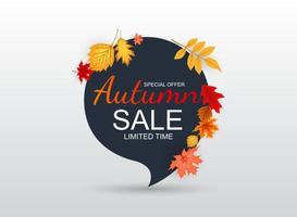 Abstract Autumn Sale Background with Falling Autumn Leaves vector