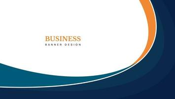 business banner design with blue wave background vector