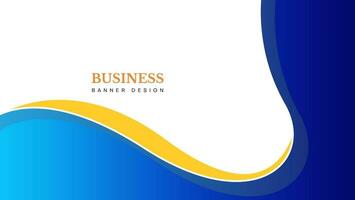 business banner design with blue wave background vector