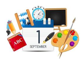 icono de calendario del 1 de septiembre. ilustración vectorial vector