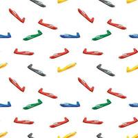 Color model of an old airplane flying in the sky. Seamless pattern. vector