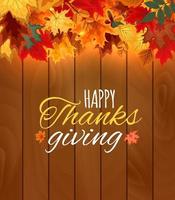 Happy Thanksgiving Day Autumn Background with Falling Autumn Leaves vector