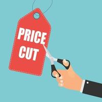 Cut prices Sale and discounts design. Vector Illustration