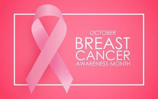 October Breast Cancer Awareness Month. Pink Ribbon Sign vector