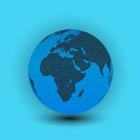 World map in globe shape of Earth. Vector Illustration