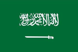 Green flag of Saudi Arabia with a sword. vector