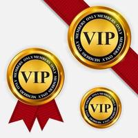 vector vip miembros solo signo de oro, plantilla de etiqueta